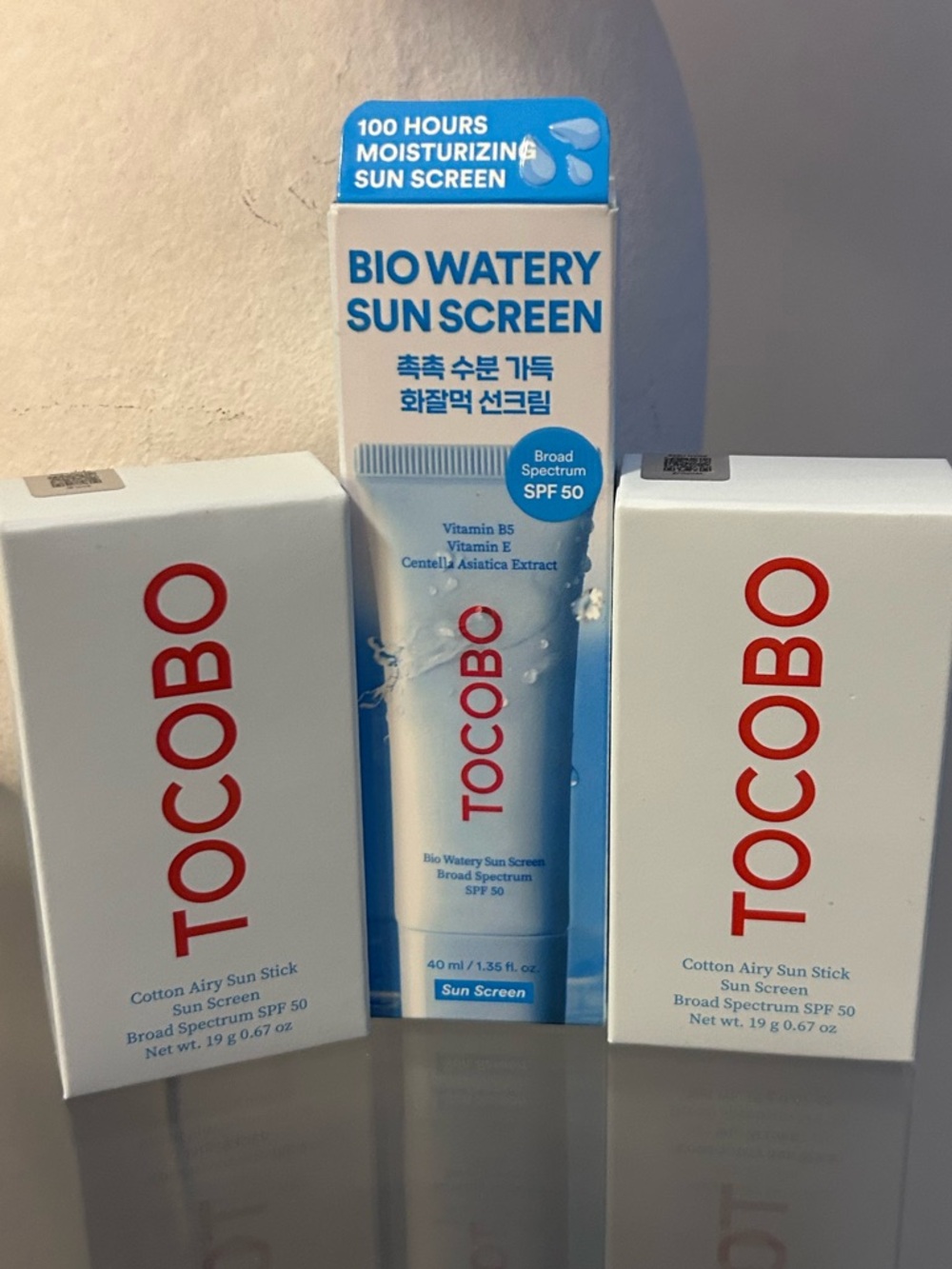 Tocobo K-Beauty SPF Bundle 2x Cotton Airy Sun Stick + Bio Watery Sunscreen NEW
